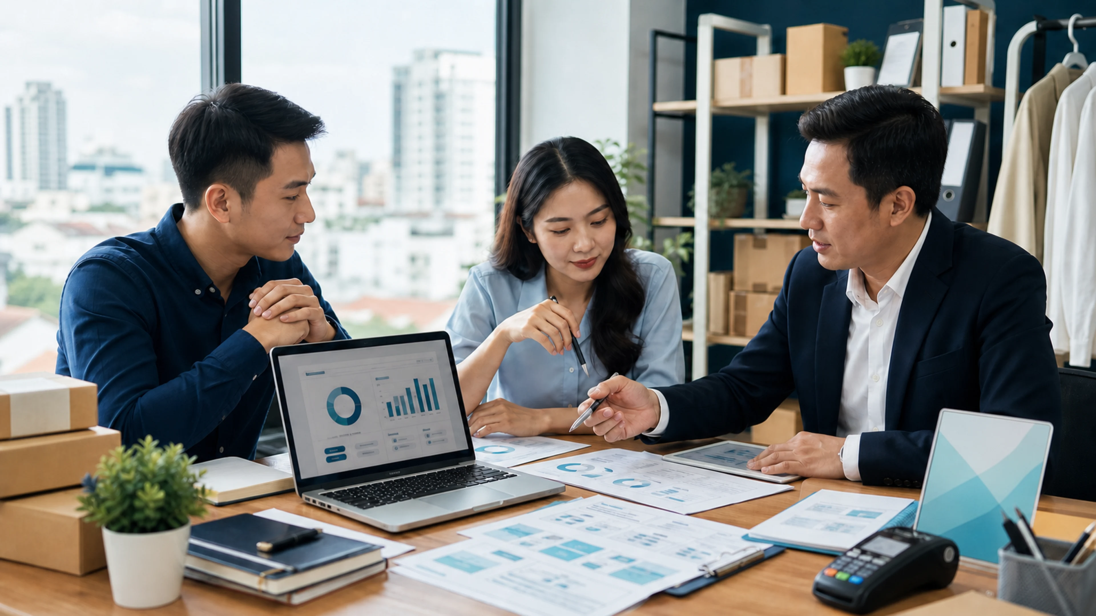 Nhóm doanh nghiệp trao đổi về tư vấn thuế thương mại điện tử Quận 10