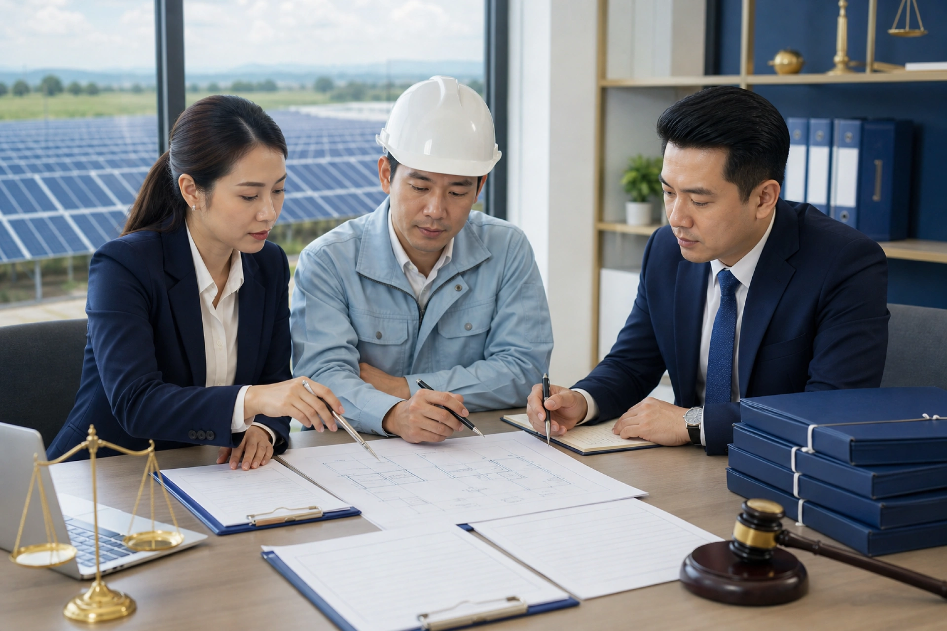 Luật sư và kỹ sư rà soát hồ sơ dự án năng lượng Tây Ninh